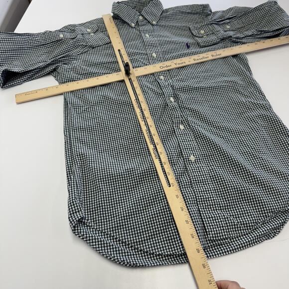 Ralph Lauren Shirt Mens Small Green Gingham Classic Fit Button Down Long Sleeve - Picture 5 of 5